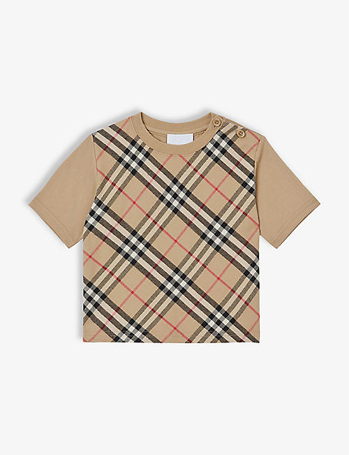 BURBERRY: Eli Vintage Check cotton T-shirt 6 months-2 years