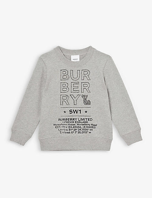 BURBERRY: Joel graphic-print cotton sweatshirt 3-14 years