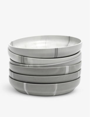 ECOBIRDY: Mabo round recycled-plastic plates set of six