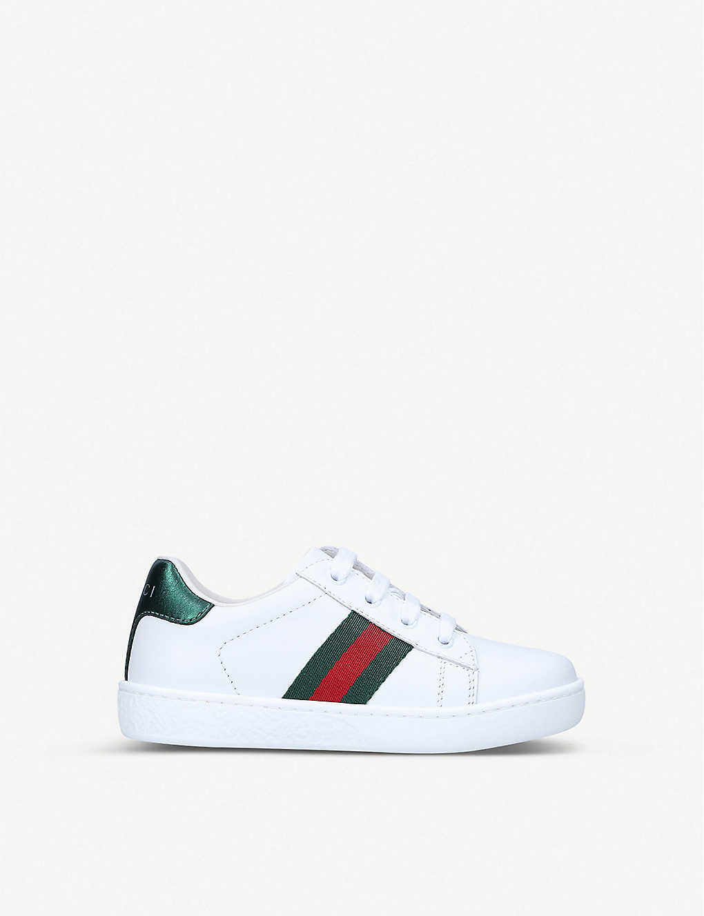 Gucci Kids' New Ace Logo-stripe Leather Trainers 1-4 Years In White/comb