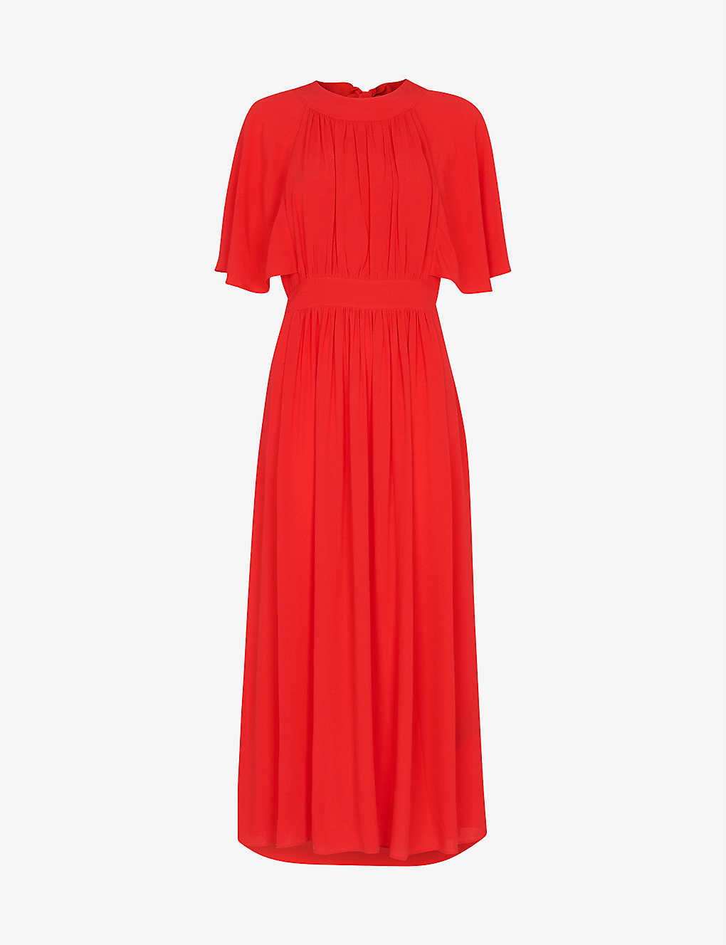 Whistles Amelia Cape-sleeve Dress In Red