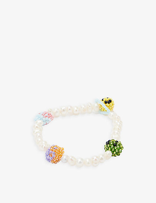 PURA UTZ: Emotions fresh water pearls and glass beads bracelet