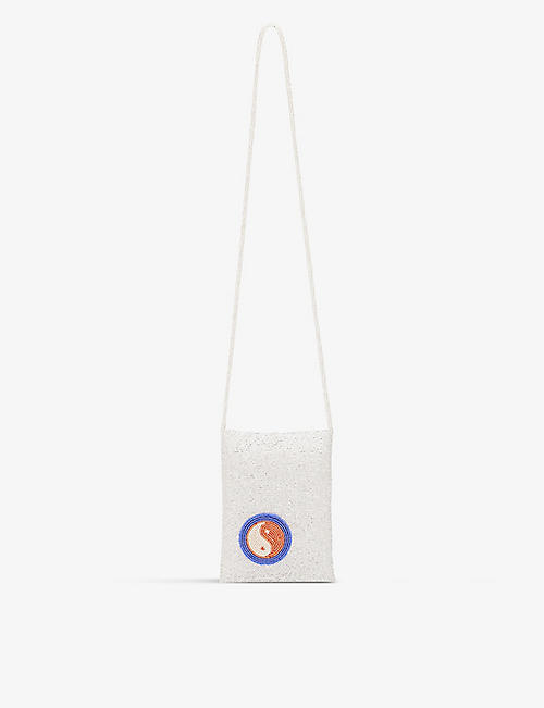 PURA UTZ: Ying yang-logo glass cross-body phone bag