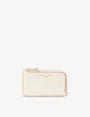 Aspinal Of London Womens Ivory Continental Small Leather Coin Purse