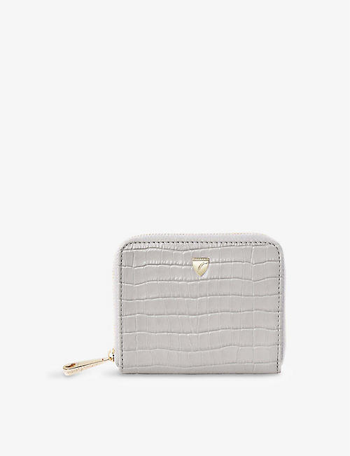 ASPINAL OF LONDON: Continental mini croc-embossed leather coin purse