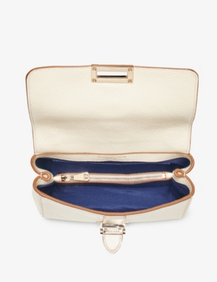 Aspinal Of London Womens Ivory Lottie Pebbled Leather Handbag In Ivory