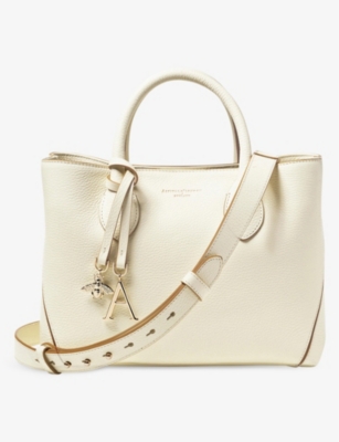 Aspinal Of London Womens Ivory London Midi Leather Tote Bag