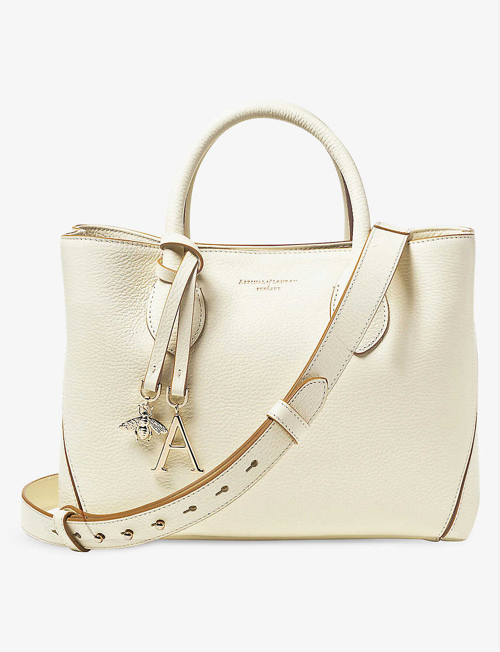 Aspinal Of London Womens Ivory London Midi Leather Tote Bag