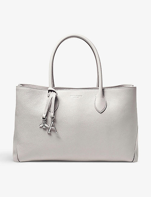ASPINAL OF LONDON: London large pebbled-leather tote bag