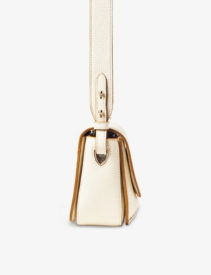 ASPINAL OF LONDON: Ella logo-print grained-leather cross-body bag