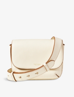 ASPINAL OF LONDON: Ella logo-print grained-leather cross-body bag