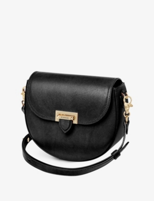 Aspinal Of London Womens Black Portobello Leather Cross-body Bag In Black
