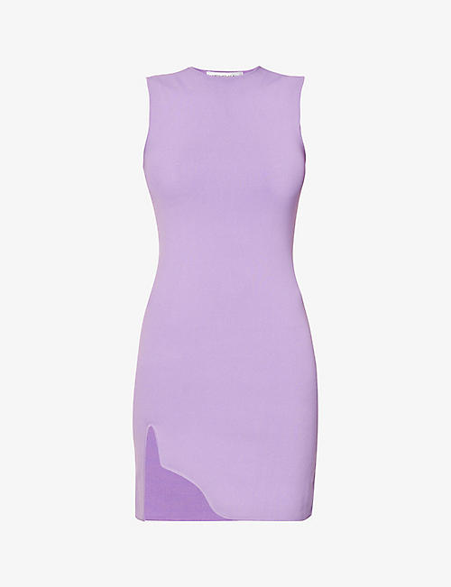 MOTHER OF ALL: Asymmetric stretch-woven mini dress