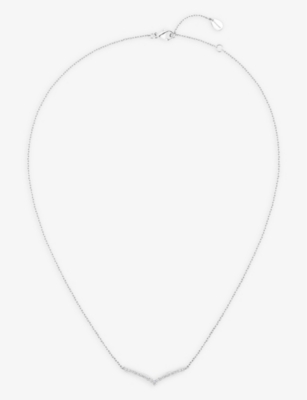 CHAUMET: Joséphine Aigrette 18ct white-gold and 0.44ct brilliant- and pear-cut diamonds pendant necklace 