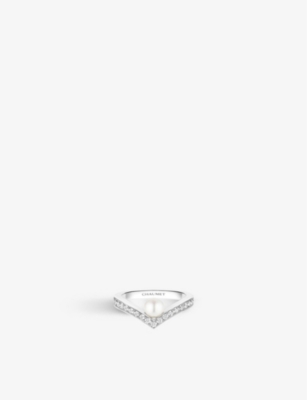 CHAUMET: Joséphine Aigrette 18ct white-gold, diamond and pearl ring