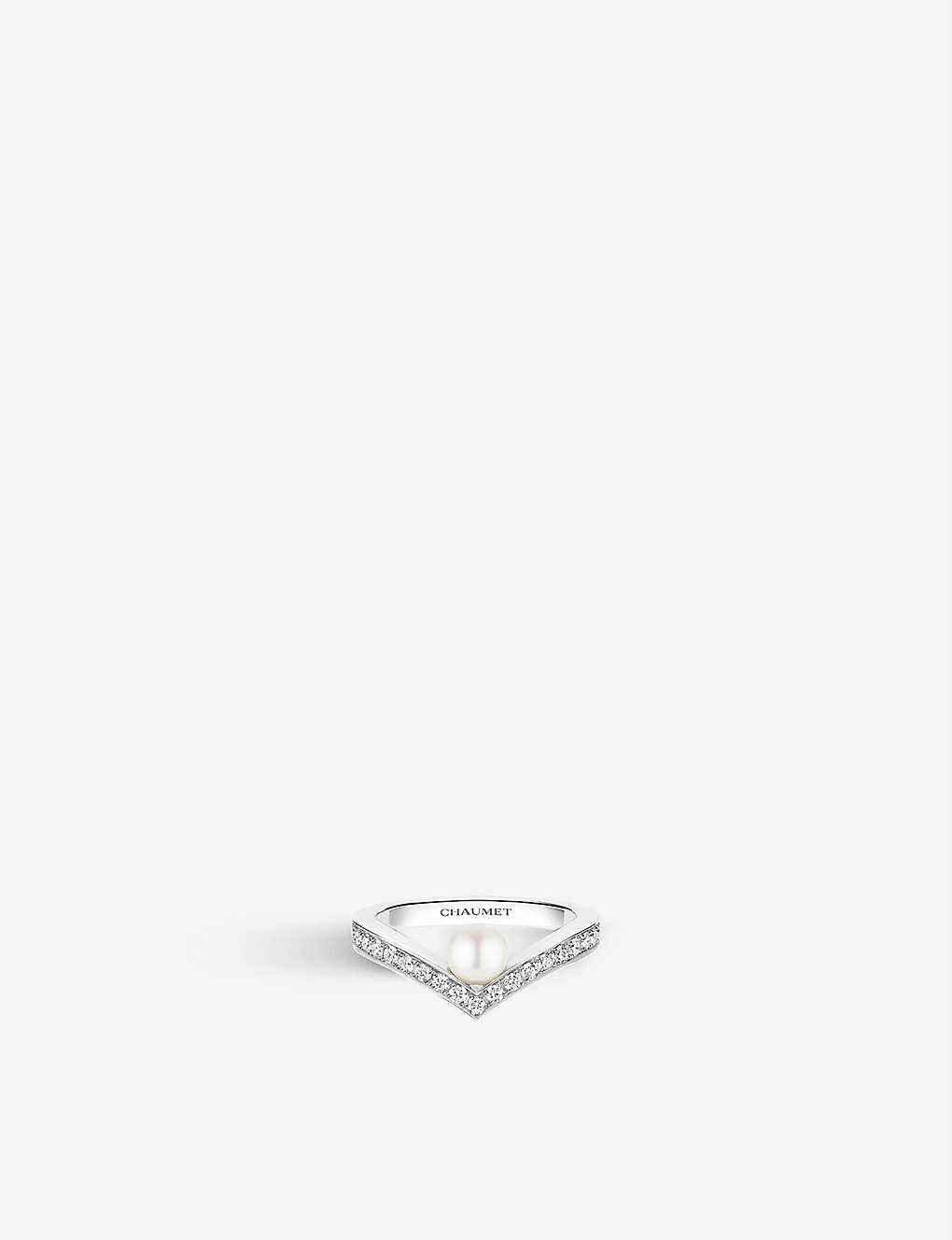 Chaumet Womens White Gold Joséphine Aigrette 18ct White-gold, Diamond And Pearl Ring