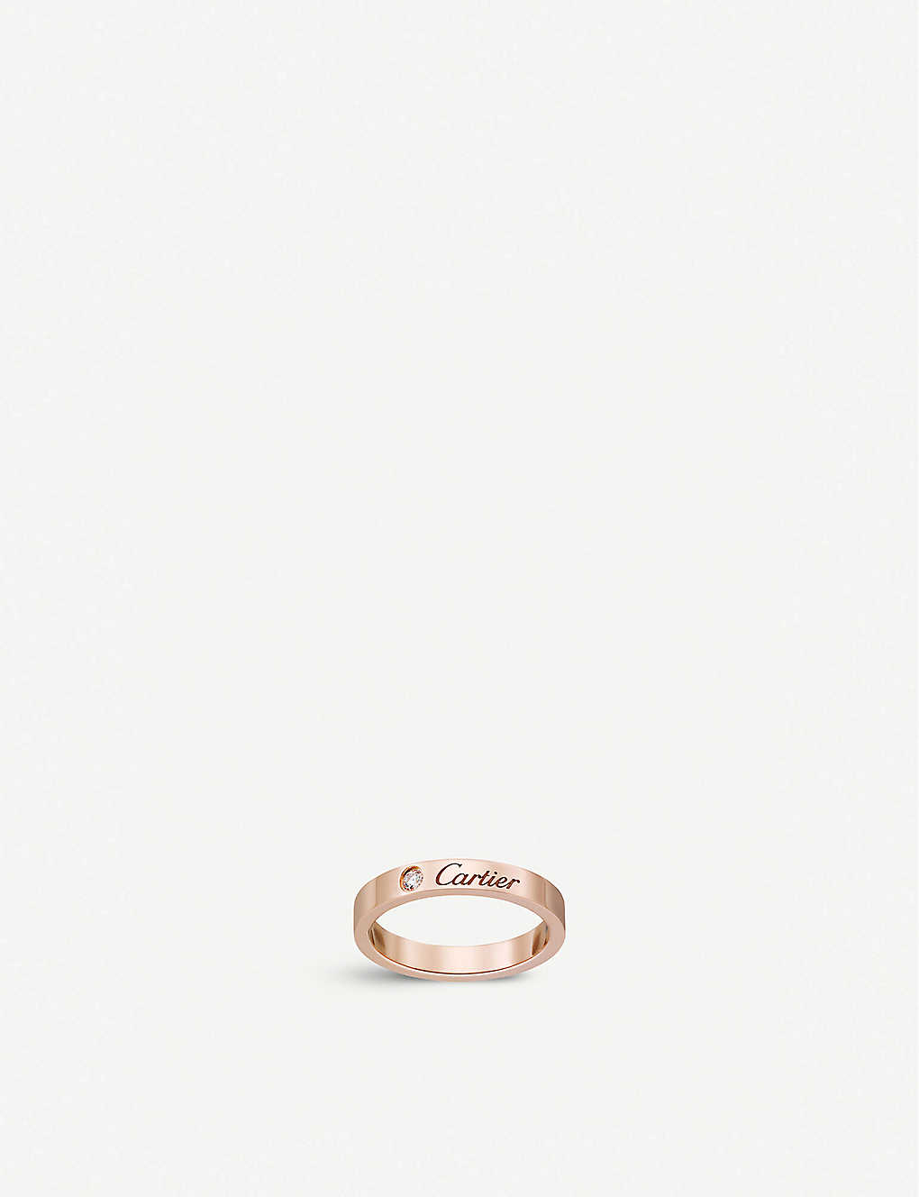 Cartier Womens Rose Gold C De 18ct Rose-gold And 0.03ct Round-cut Diamond Wedding Ring