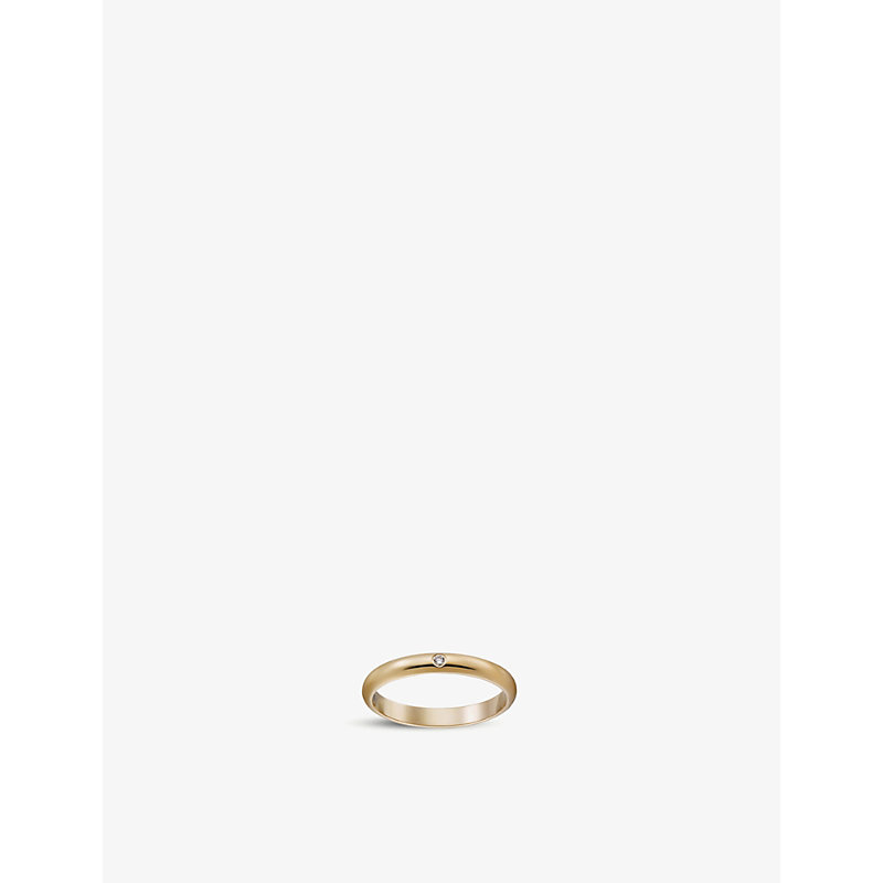 Cartier 1895 18ct Yellow-gold And 0.01ct Brilliant-cut Diamond Wedding Ring In Yellow Gold