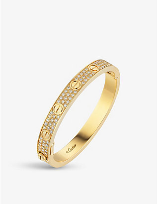 CARTIER: LOVE 18ct yellow-gold and 2ct brilliant-cut diamond bracelet