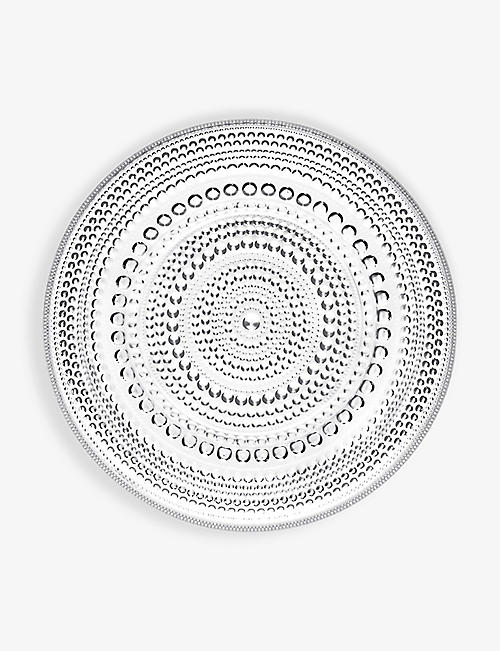 IITTALA: Kastehelmi round glass plate 17cm