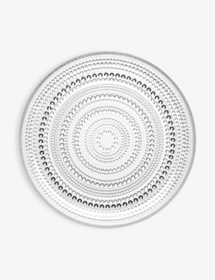 IITTALA: Kastehelmi round glass plate 24.8cm