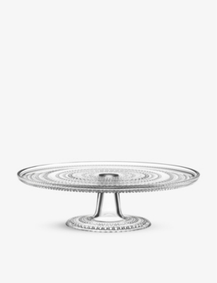 Iittala Kastehelmi Round Glass Cake Stand 31.5cm