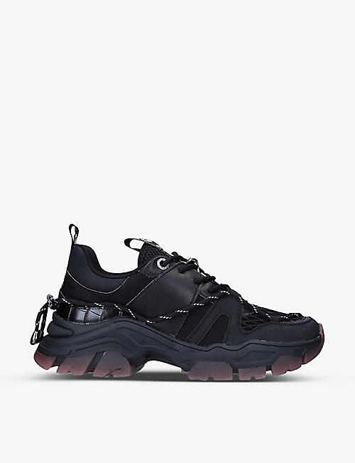 KG KURT GEIGER: Limitless chunky-soled vegan-leather and mesh trainers