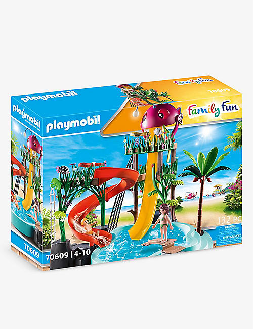 PLAYMOBIL：Family Fun 70609 水上乐园带滑梯玩具套装