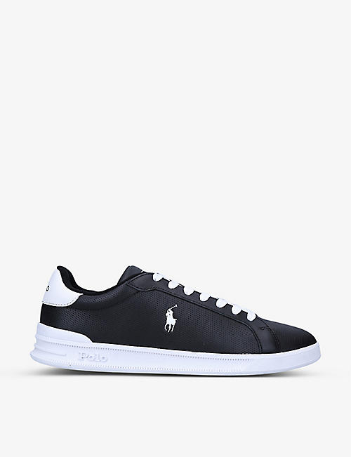 POLO RALPH LAUREN: Heritage Court II logo-embroidered suede low-top trainers