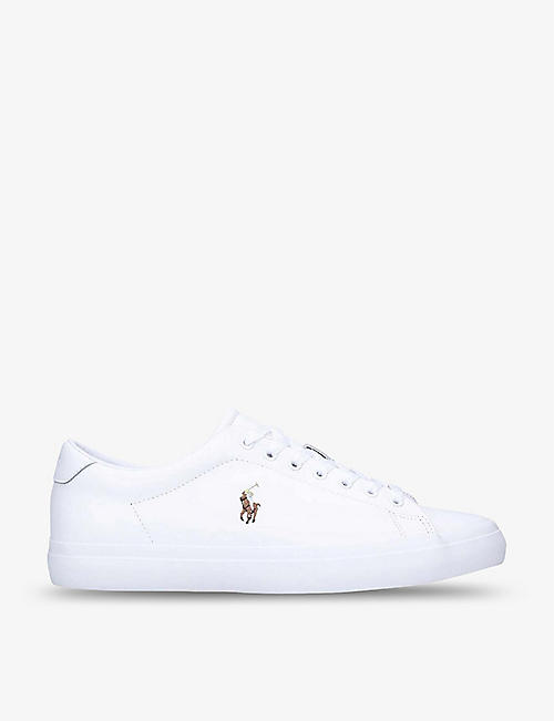 POLO RALPH LAUREN: Longwood logo-print leather low-top trainers