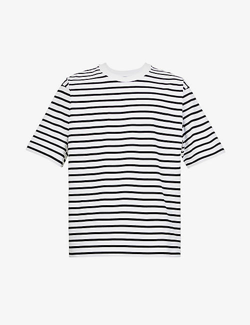 STILL BY HAND: Striped relaxed-fit cotton-jersey T-shirt