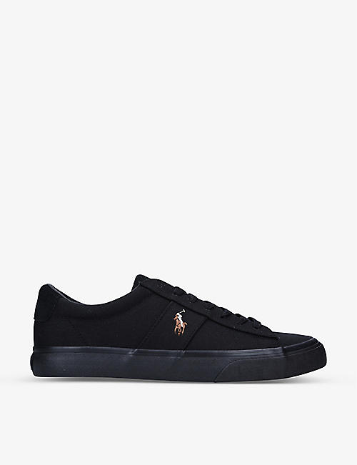 POLO RALPH LAUREN: Sayer logo-embroidered canvas low-top trainers