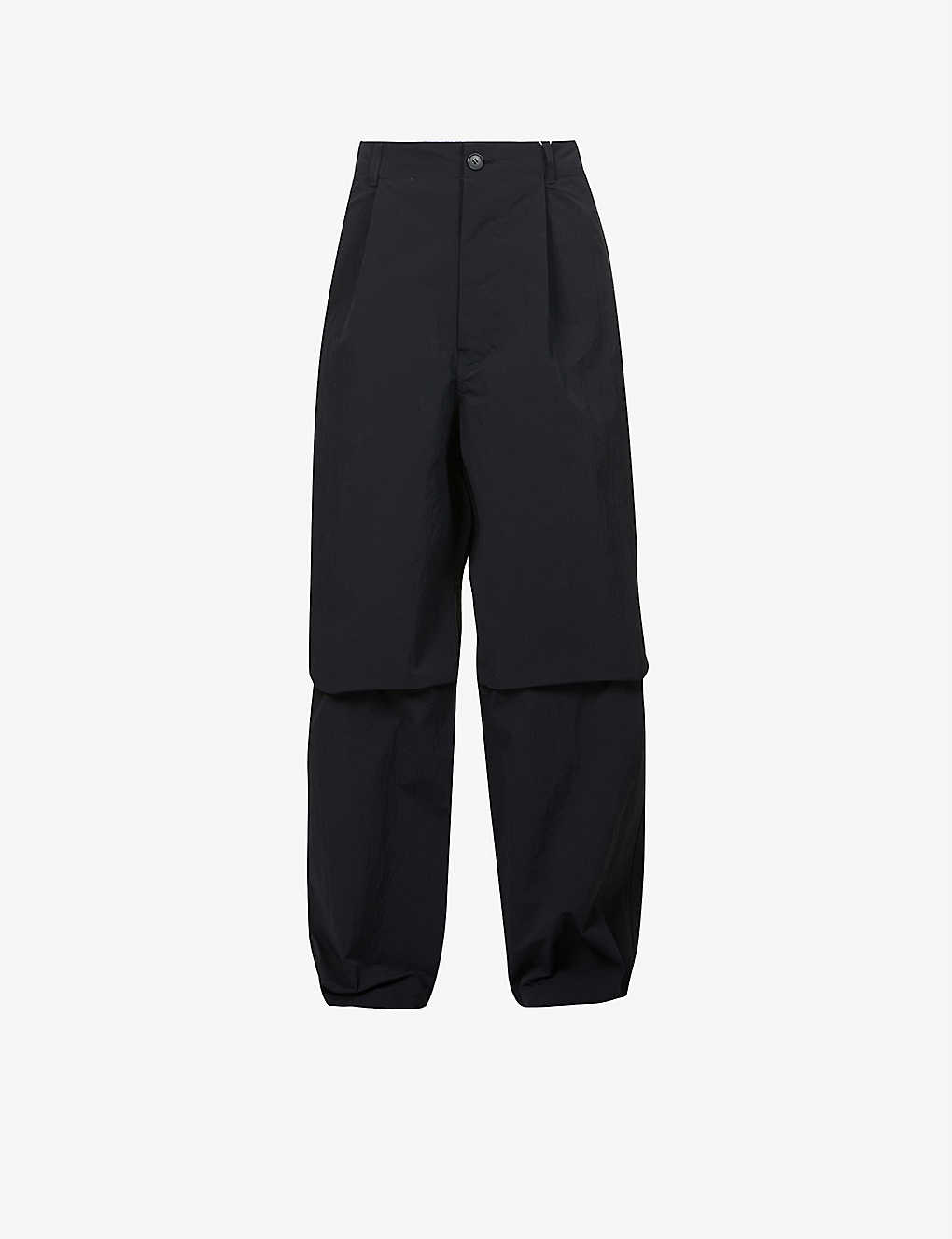 Pusher side-split relaxed-fit wide shell trousers Selfridges & Co Men Clothing Pants Wide Leg Pants 