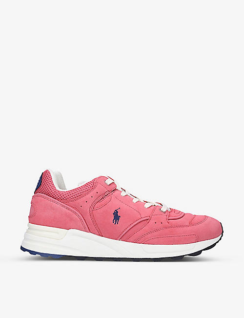 POLO RALPH LAUREN: Trackster 200 logo-print suede and mesh low-top trainers