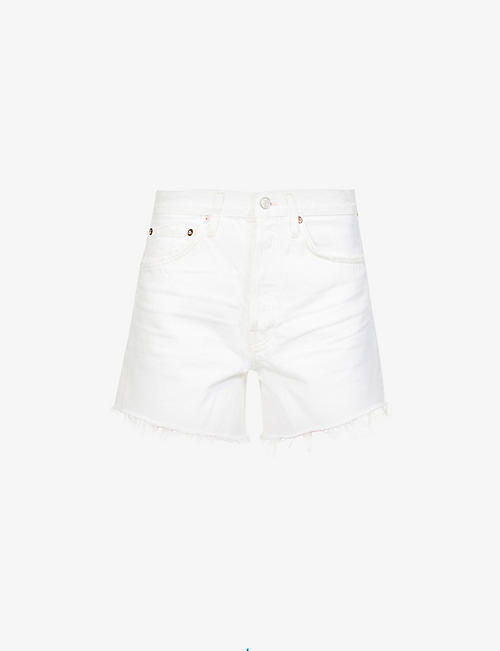 AGOLDE: Parker high-rise cotton-twill shorts