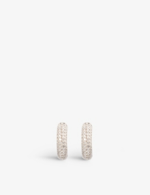 KATE SPADE NEW YORK: Embellished metal and cubic zirconia hoop earrings