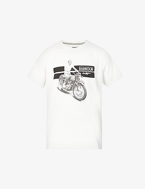 BARBOUR INTERNATIONAL: Steve McQueen Chase brand-print cotton-jersey T-shirt