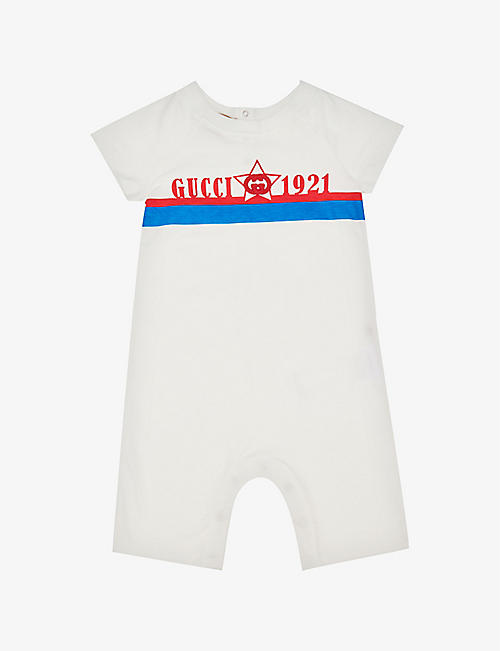 GUCCI: Logo-print cotton-jersey T-shirt 0-18 months