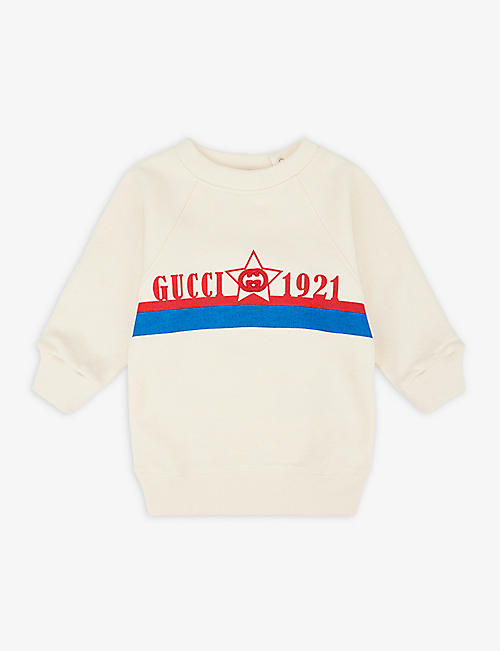 GUCCI: 1921 logo cotton sweatshirt 6-36 months