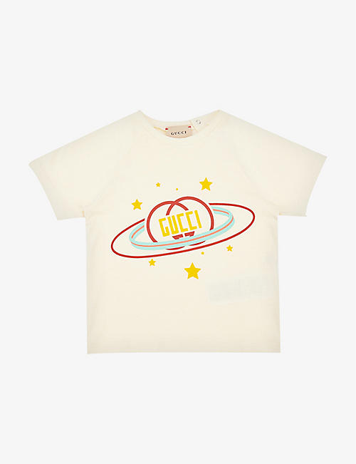 GUCCI: Space logo-print cotton-jersey T-shirt 6-36 months