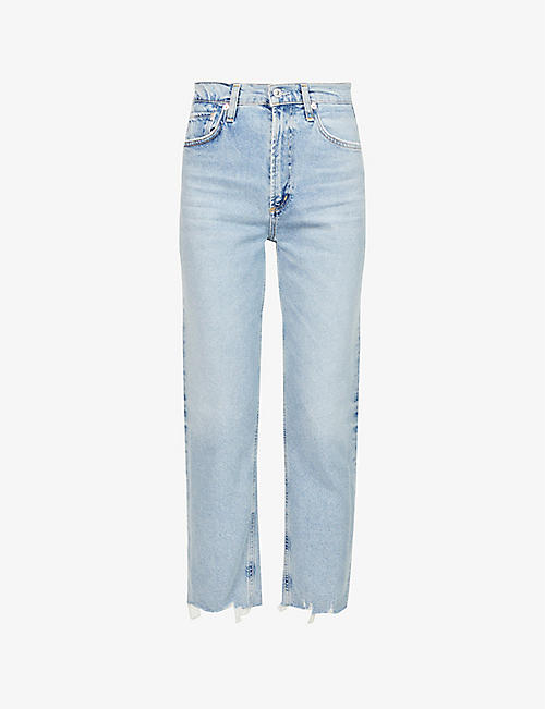 CITIZENS OF HUMANITY: Daphne cropped straight-leg high-rise cotton-blend jeans