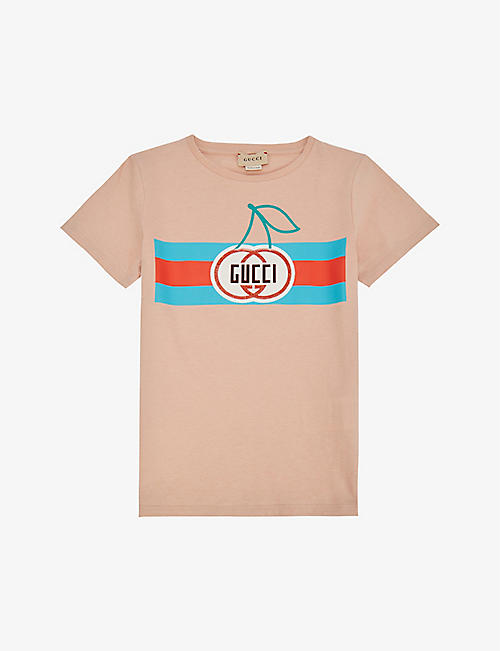 GUCCI: Cherry graphic-print cotton-jersey T-shirt 4-12 years