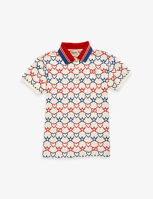 GUCCI: GG monogram stretch-cotton polo shirt 4-10 years