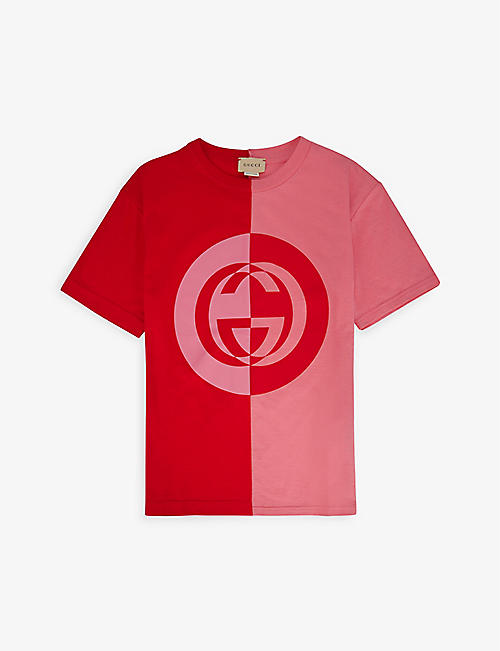 GUCCI: Colour-block logo-print cotton-jersey T-shirt 4-12 years