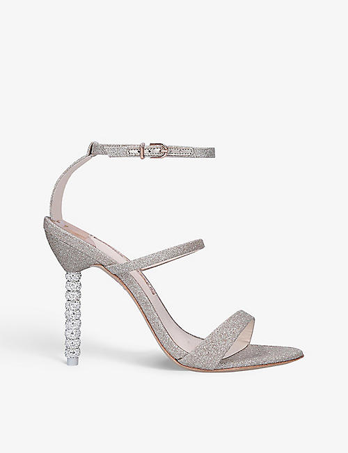 SOPHIA WEBSTER: Rosalind crystal-embellished glittered heeled sandals