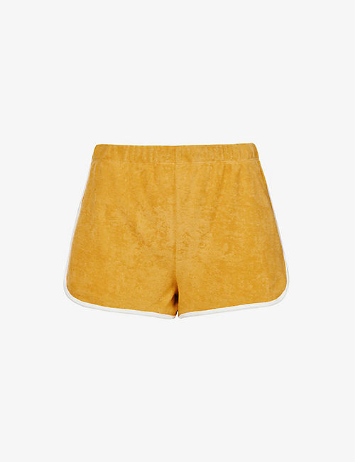 RE/DONE: Side-stripe mid-rise organic cotton-blend shorts