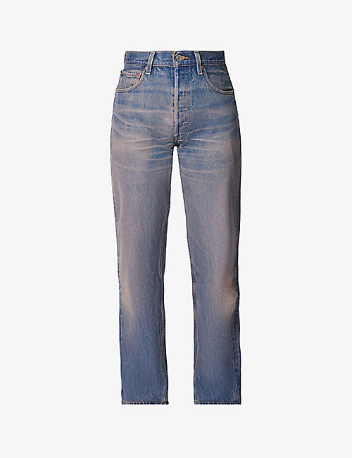 RE/DONE: 90s bleached straight-leg high-rise denim jeans