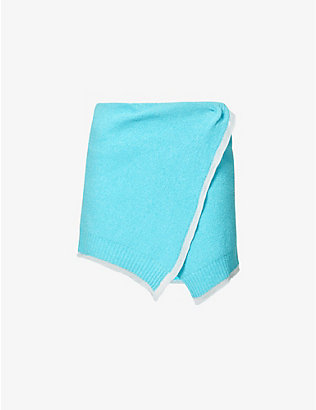 JACQUEMUS: Asymmetric draped cotton-blend mini skirt