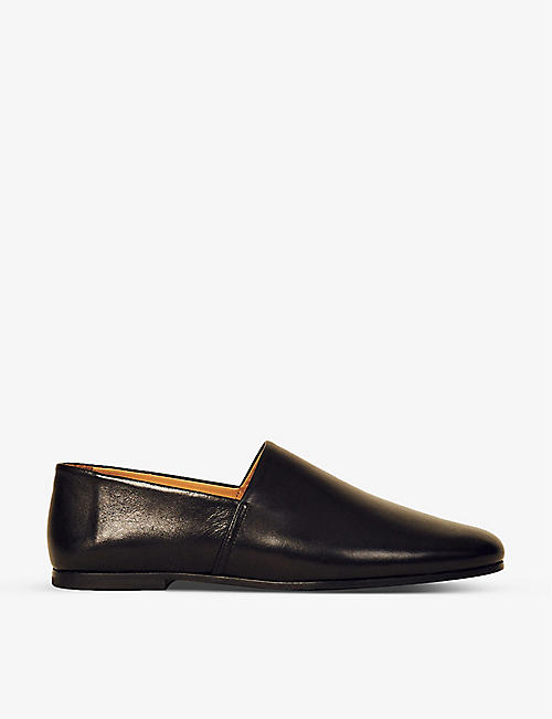 SANDRO: Low-vamp leather slippers