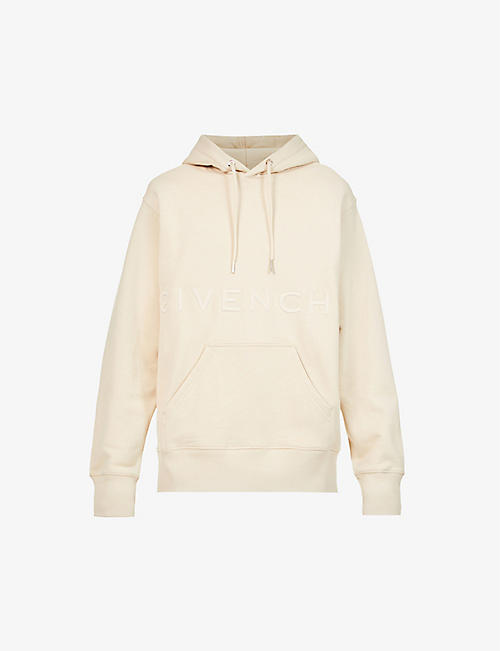 GIVENCHY: Logo-embroidered regular-fit cotton-jersey hoody